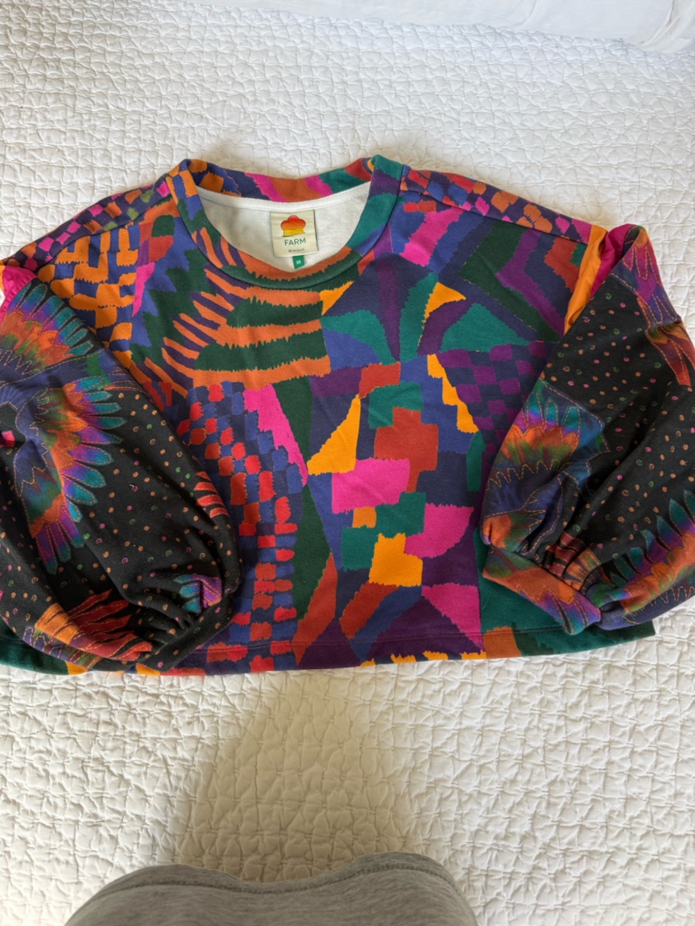 FARM Rio Patchwork Cropped Sweatshirt - Multicolor - Picture 11 of 12